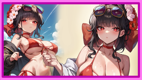 Nikke Goddess of Victory - Sakura awaits you on the beach with a gift!